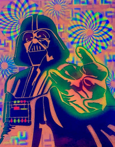 Vader Glow in the Dark Original Canvas 8x10" INCLUDES (1) FREE Purple Laser Pointer w/ Starry Tip