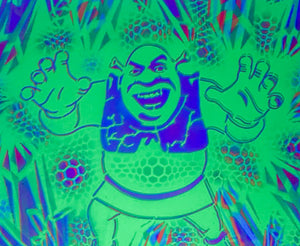 Shrek 2 Glow in the Dark Original Canvas 11x14" INCLUDES (2) FREE Purple Laser Pointer w/ Starry Tip