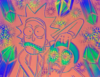 Rick and Morty Glow in the Dark Original Canvas 8x10