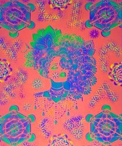 Hyphy Lady 2 Glow in the Dark Original Canvas 16x20" INCLUDES (4) FREE Purple Laser Pointer