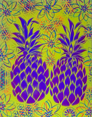 Pineapple Pineapple Glow in the Dark Original Canvas 11x14