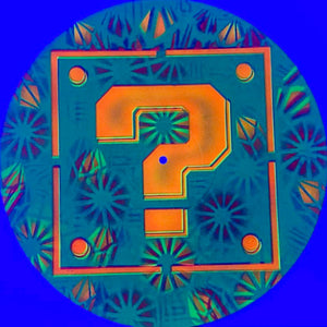 Question Box Glow in the Dark Up-cycled Vinyl Records 12x12" INCLUDES (2) FREE Purple Laser Pointers