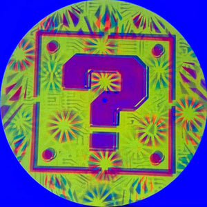 Question Box 2 Glow in the Dark Up-cycled Vinyl Records 12x12" INCLUDES (2) FREE Purple Laser Pointers